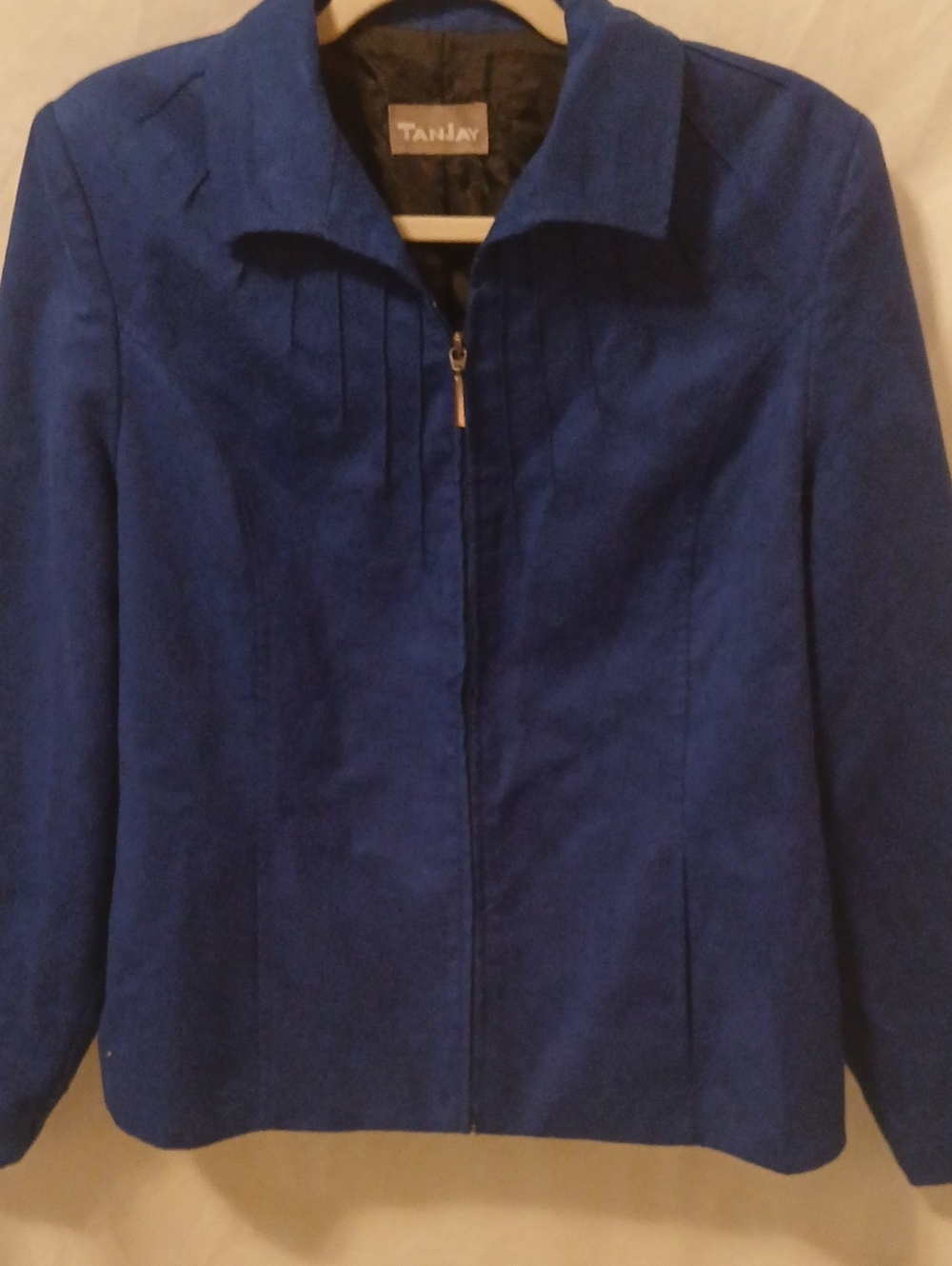 TanJay Cobalt Blue Zip-Front Blazer